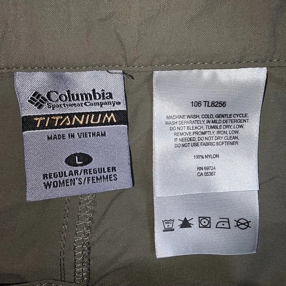 Columbia, Titanium Performance Convertible Khaki Cargo Pants Size Lg, Adj Ankles